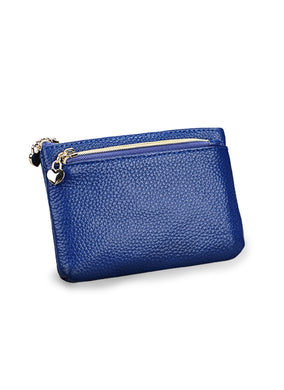 SMALL LEATHER PURSE WITH HEART ZIP