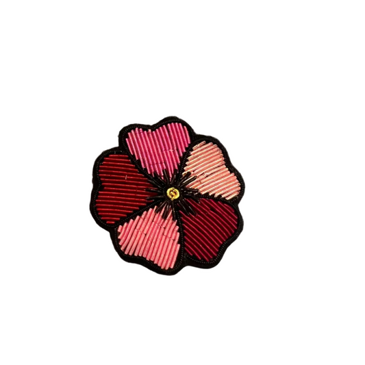 BEADED BROOCH - ROSE