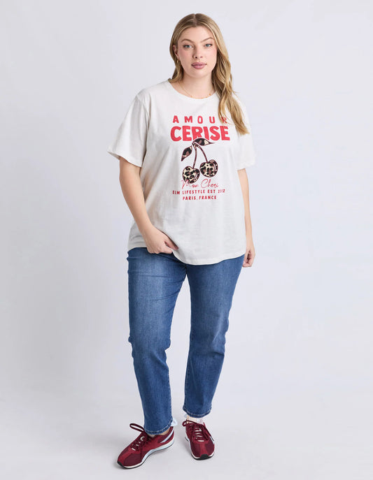 AMORE CERISE TEE - MARSHMELLOW