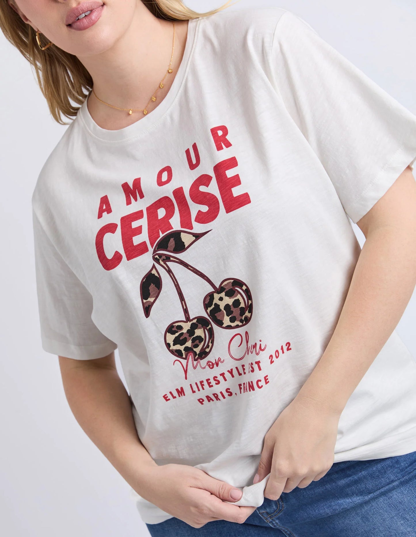 AMORE CERISE TEE - MARSHMELLOW
