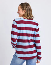 Load image into Gallery viewer, SPRITZ TEE LONG SLEEVE - PLUM &amp; LIGHT BLUE
