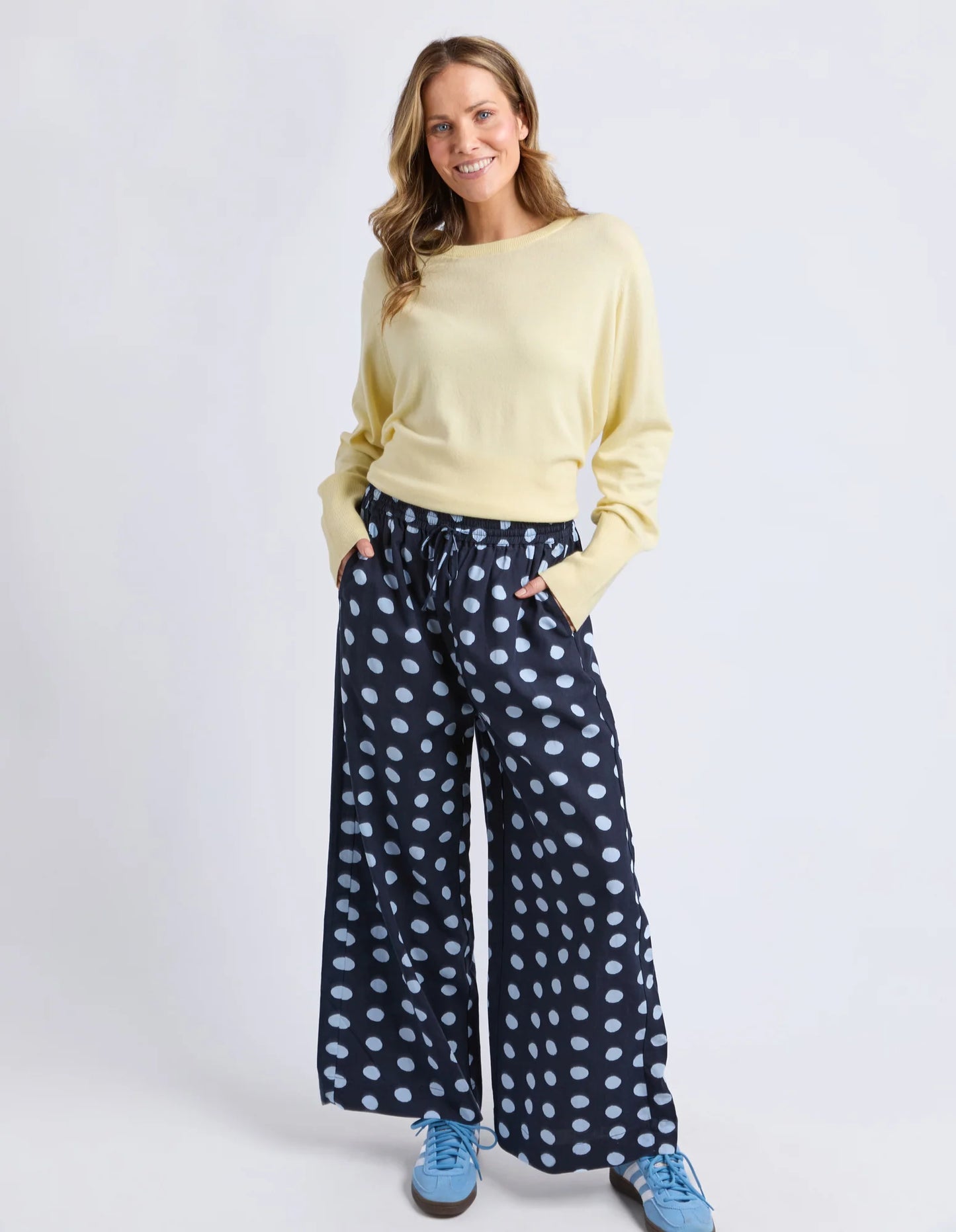 DOTTY ELASTIC PANT - CLASSIC NAVY SPOT