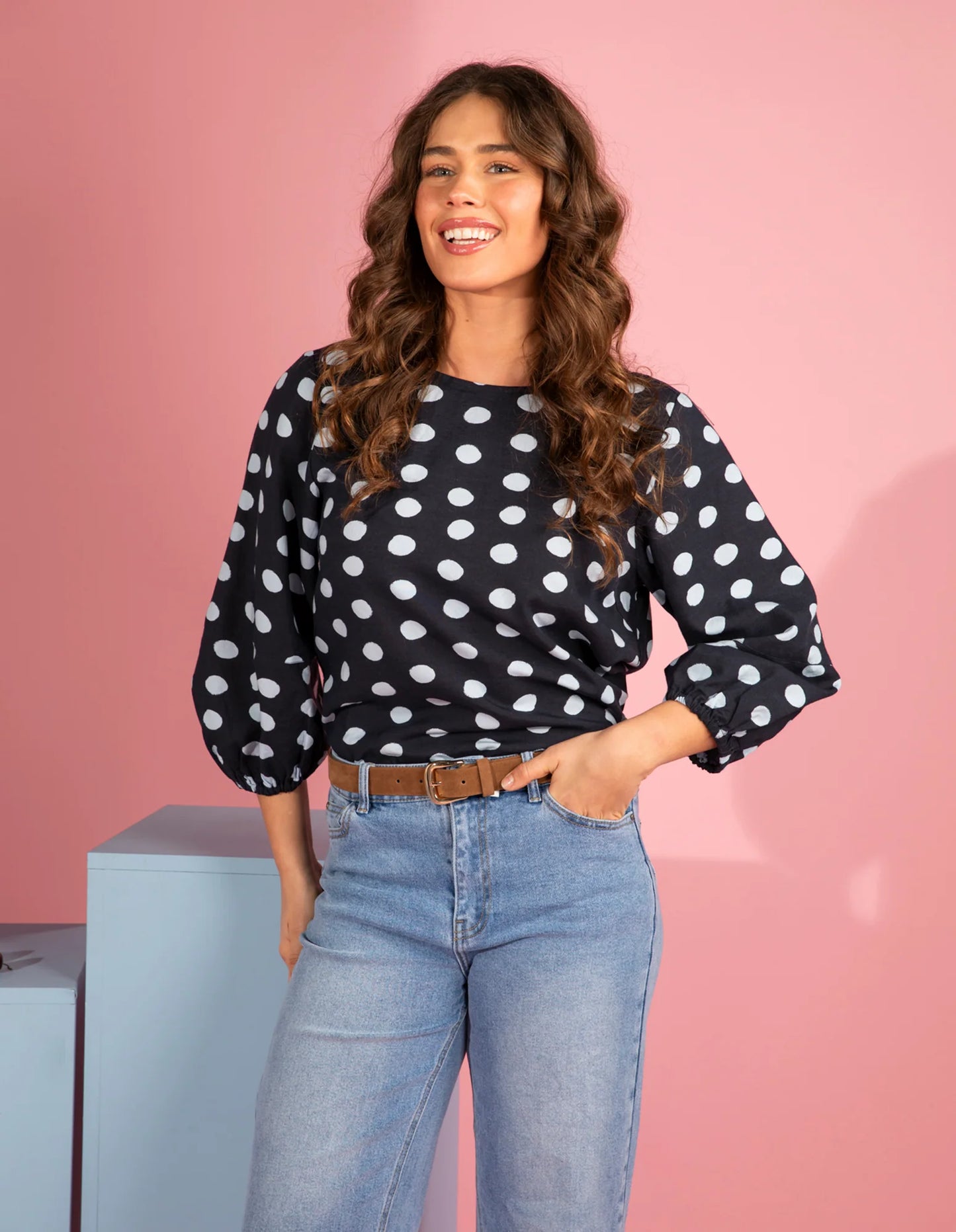 DOTTY TOP - CLASSIC NAVY SPOT