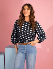 Load image into Gallery viewer, DOTTY TOP - CLASSIC NAVY SPOT