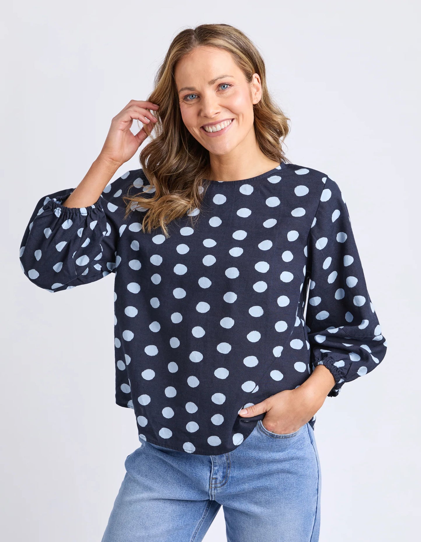 DOTTY TOP - CLASSIC NAVY SPOT