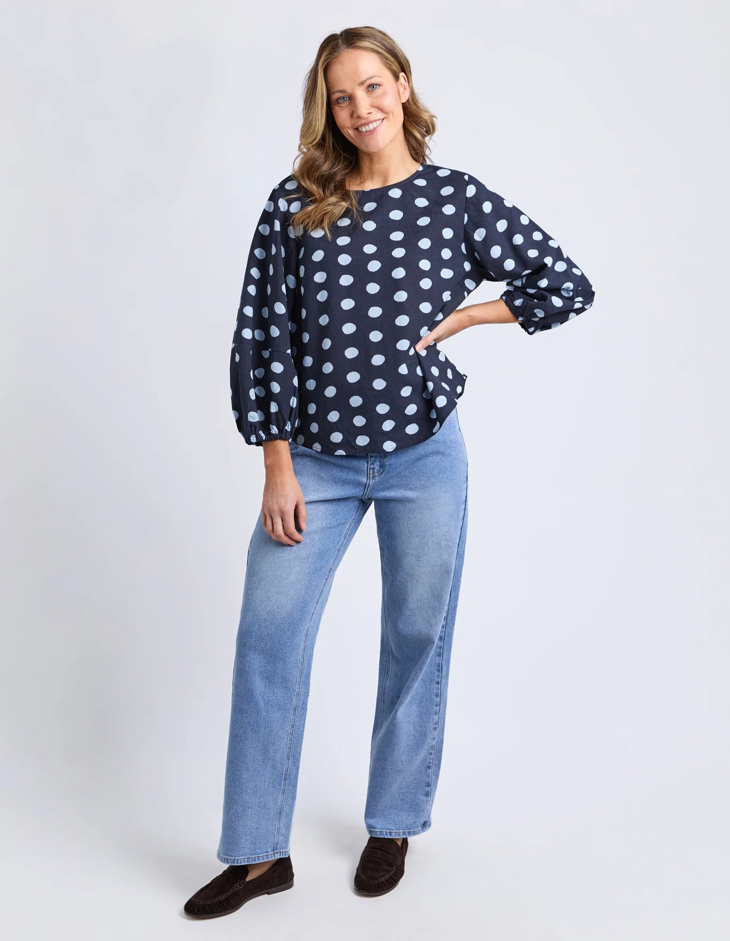 DOTTY TOP - CLASSIC NAVY SPOT
