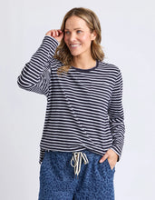 Load image into Gallery viewer, DREA LONG SLEEVE TEE - NAVY WHITE STRIPE
