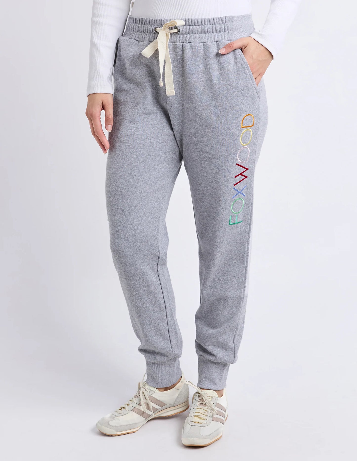SIMPLIFIED CONFETTI TRACK PANT - GREY MARLE