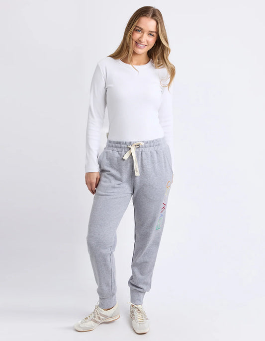 SIMPLIFIED CONFETTI TRACK PANT - GREY MARLE