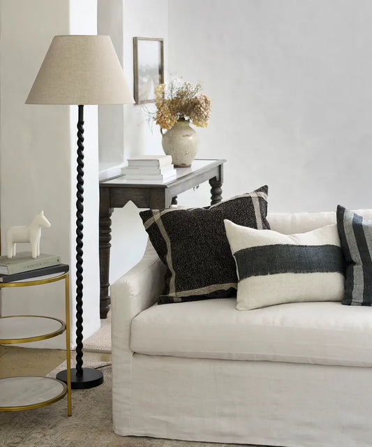 TWIST FLOOR LAMP WITH COOLIE SHADE