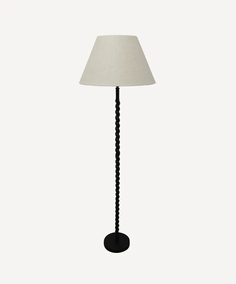 TWIST FLOOR LAMP WITH COOLIE SHADE