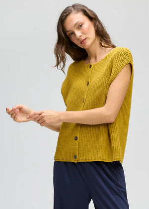 RIBBED VEST - OCHRE
