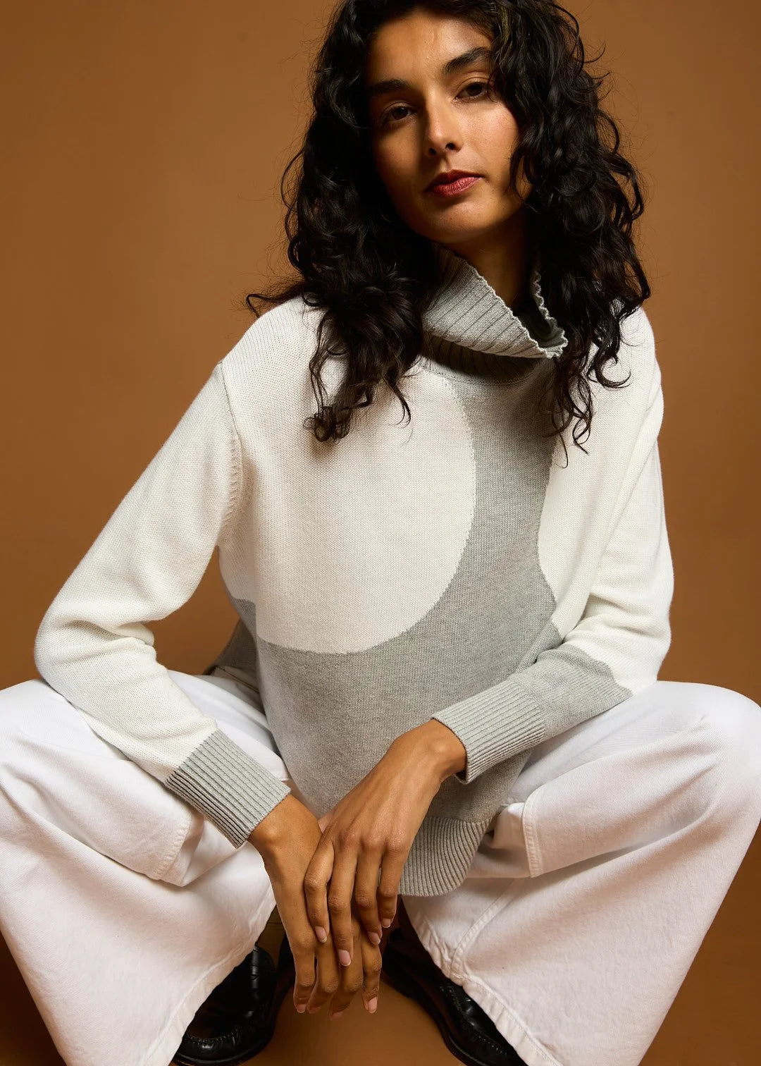 SPOT ON ROLL NECK - GREY MARLE