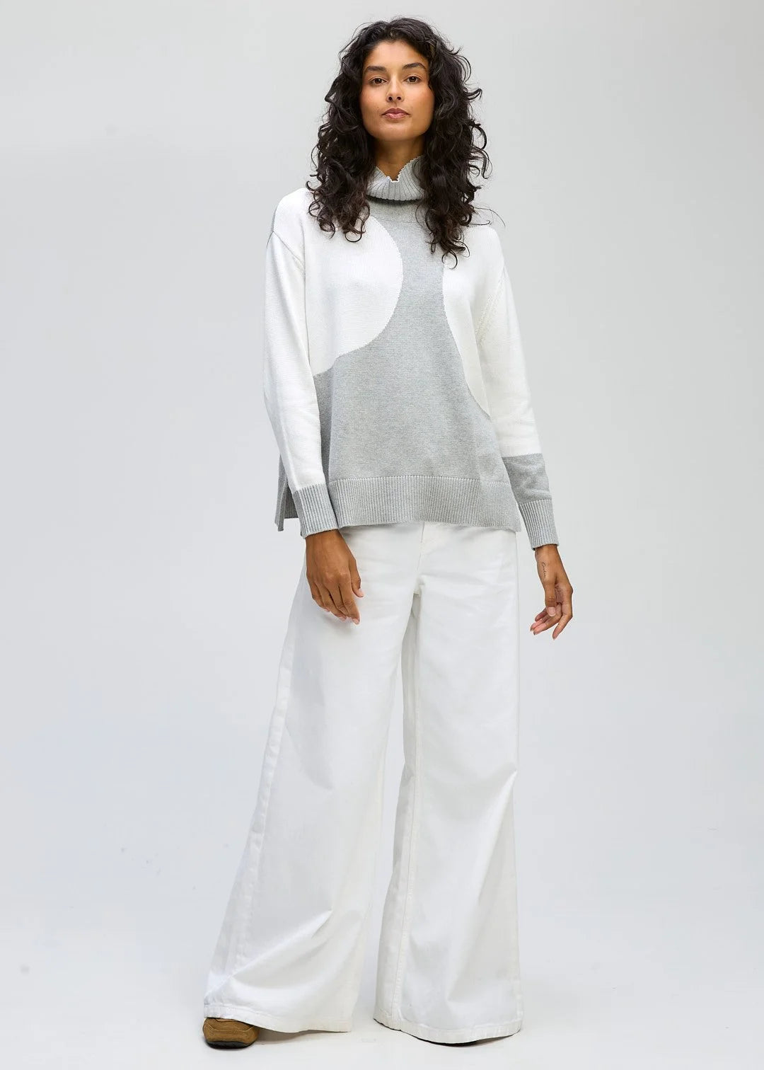 SPOT ON ROLL NECK - GREY MARLE