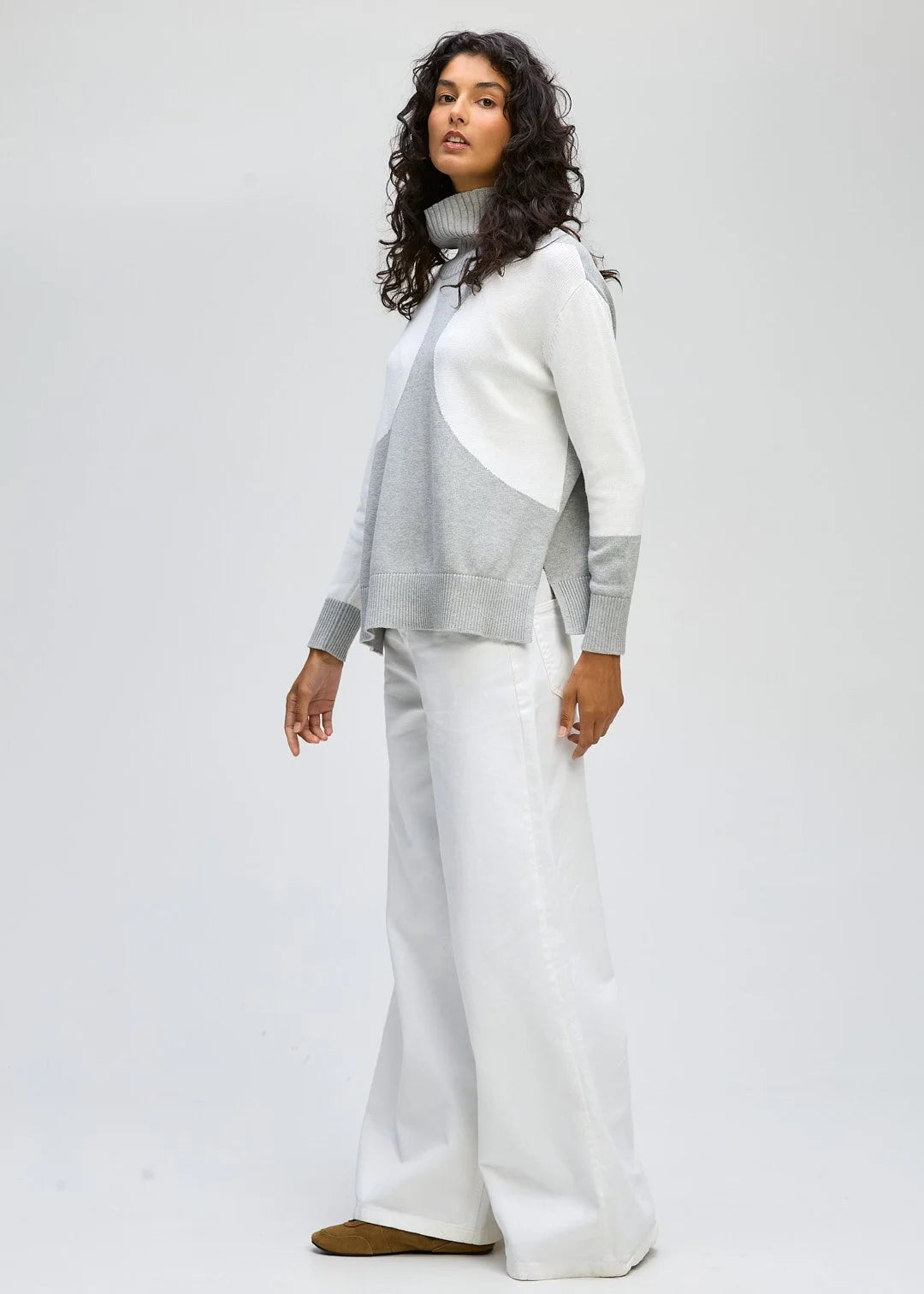 SPOT ON ROLL NECK - GREY MARLE