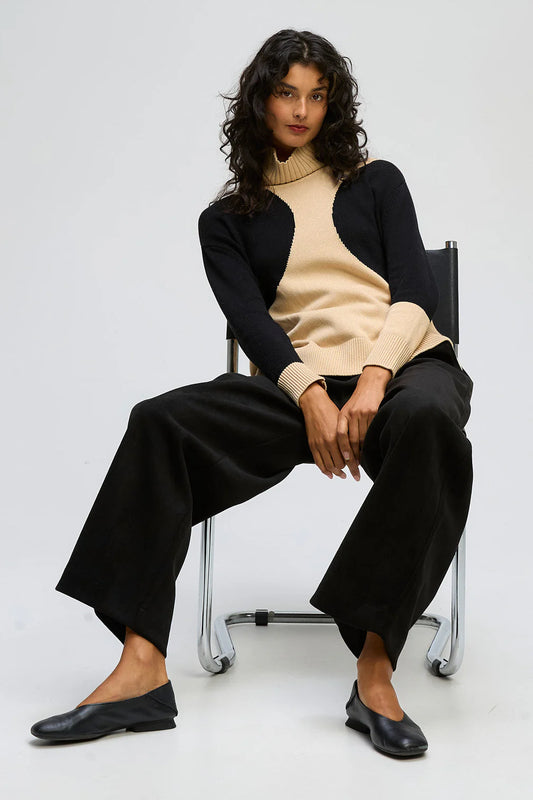 SPOT ON ROLL NECK - TAUPE