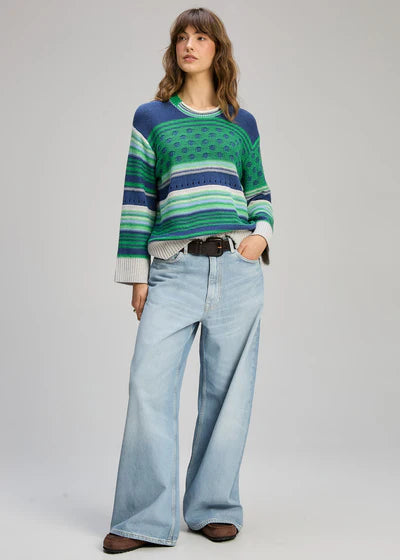 STRIPE POP JUMPER - PARSLEY