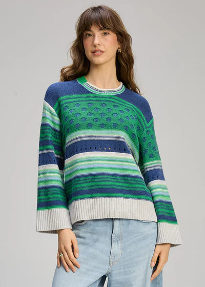 STRIPE POP JUMPER - PARSLEY