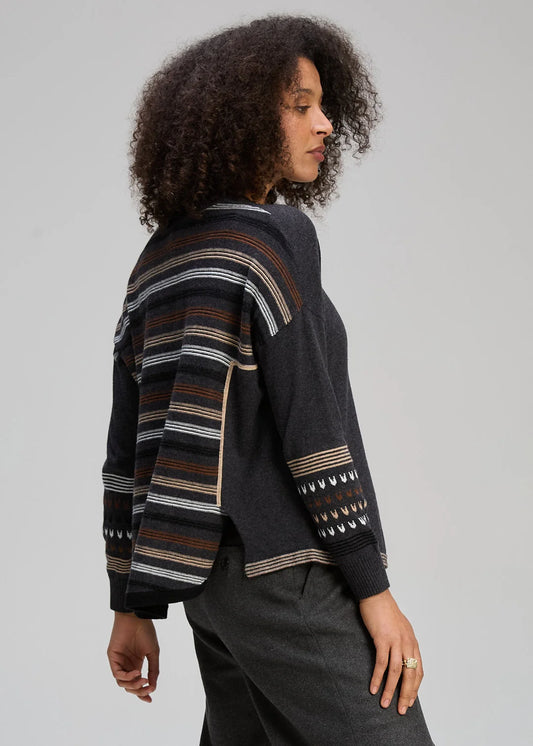 TEXTURED SWING JUMPER - CHARCOAL
