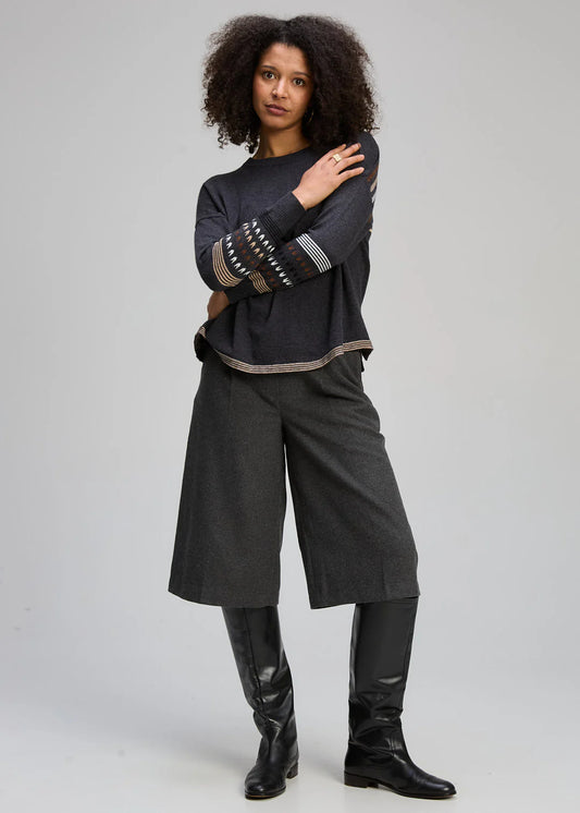 TEXTURED SWING JUMPER - CHARCOAL