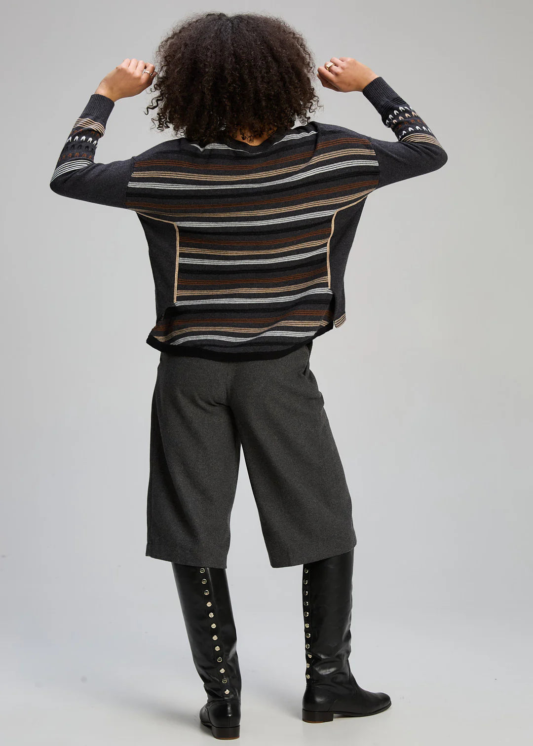 TEXTURED SWING JUMPER - CHARCOAL