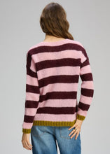 Load image into Gallery viewer, COSY KID MOHAIR STRIPE V KNIT - SUGAR PLUM