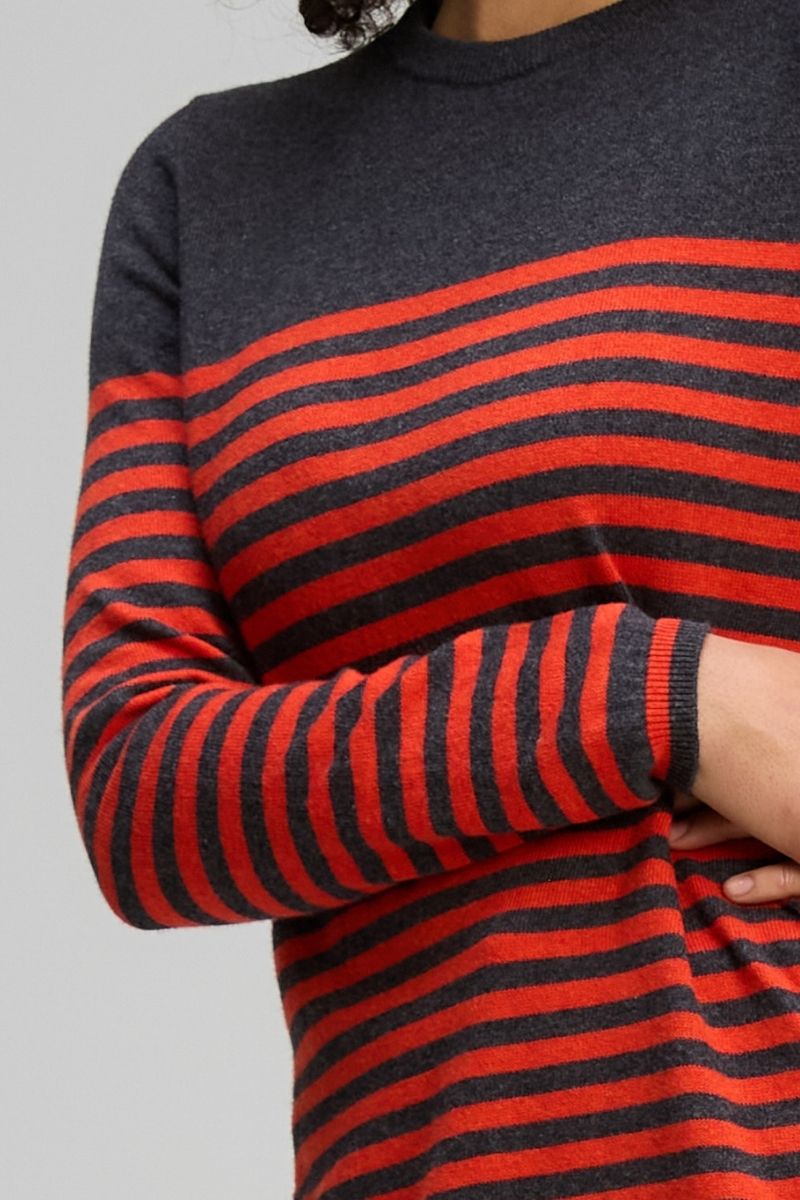 DETAIL STRIPE CREW - CHARCOAL