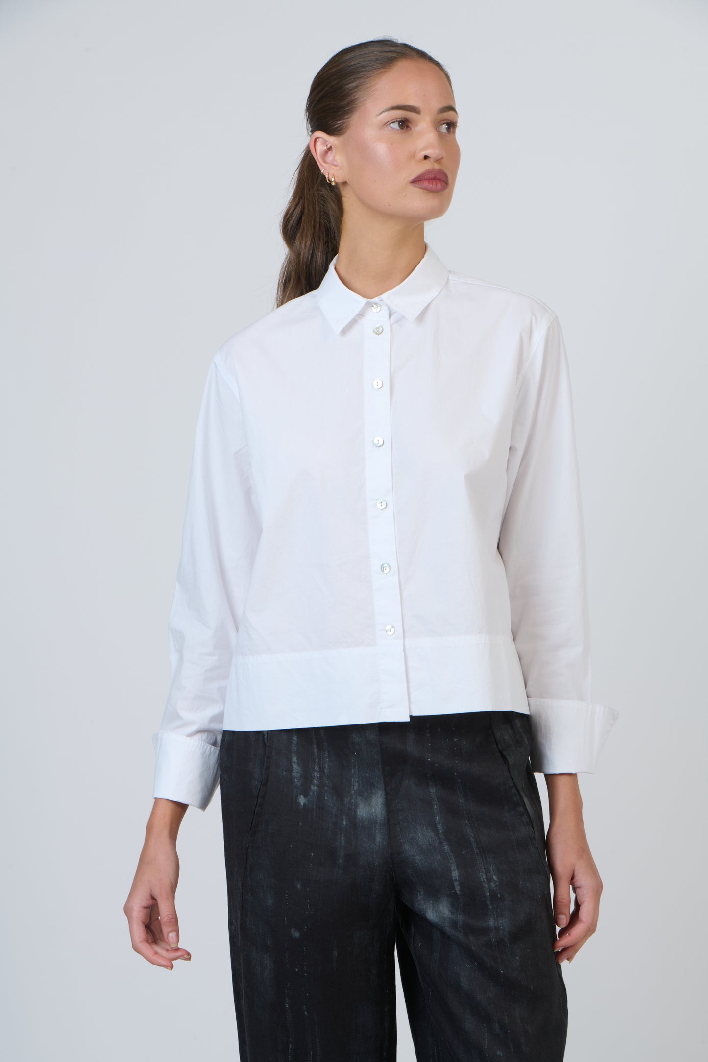 WHITE POPLIN SHIRT