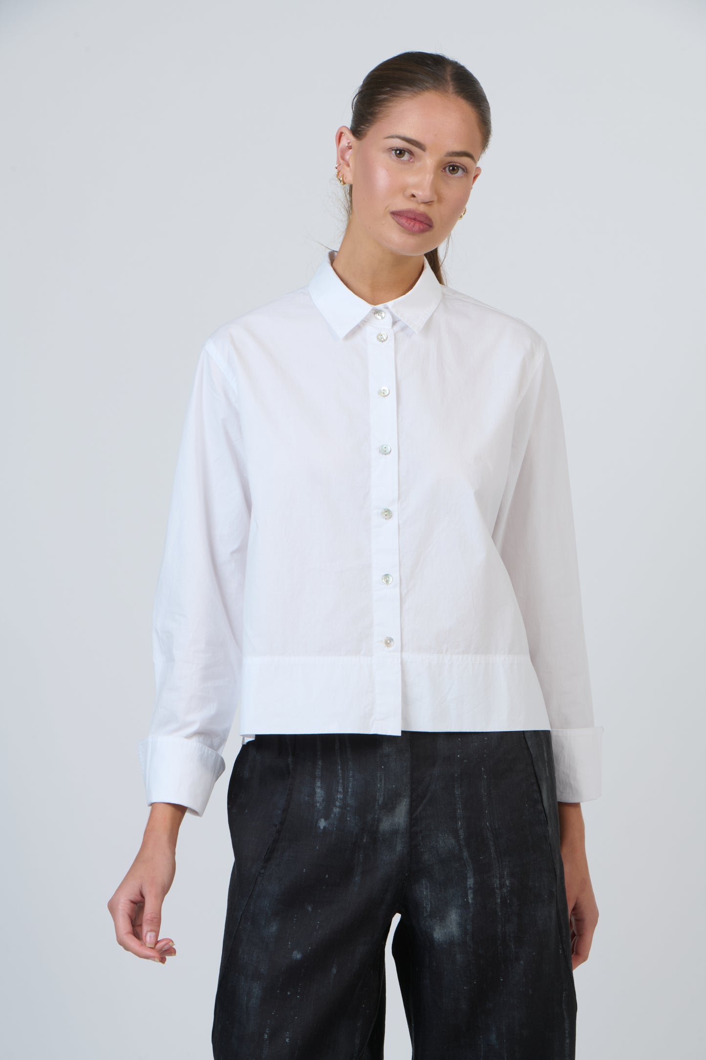 WHITE POPLIN SHIRT