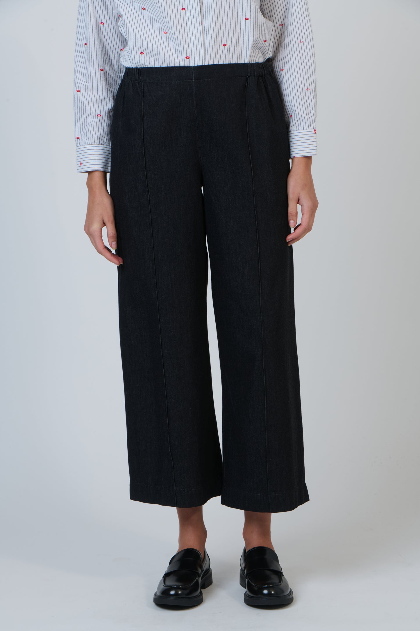 LINEN WIDE CROP PANT - BIKIE