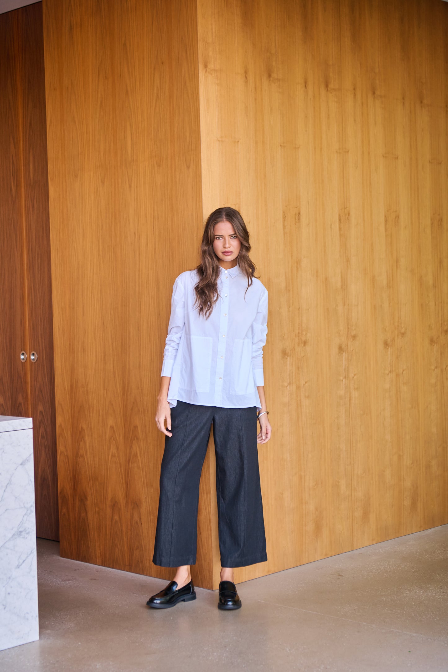 LINEN WIDE CROP PANT - BIKIE
