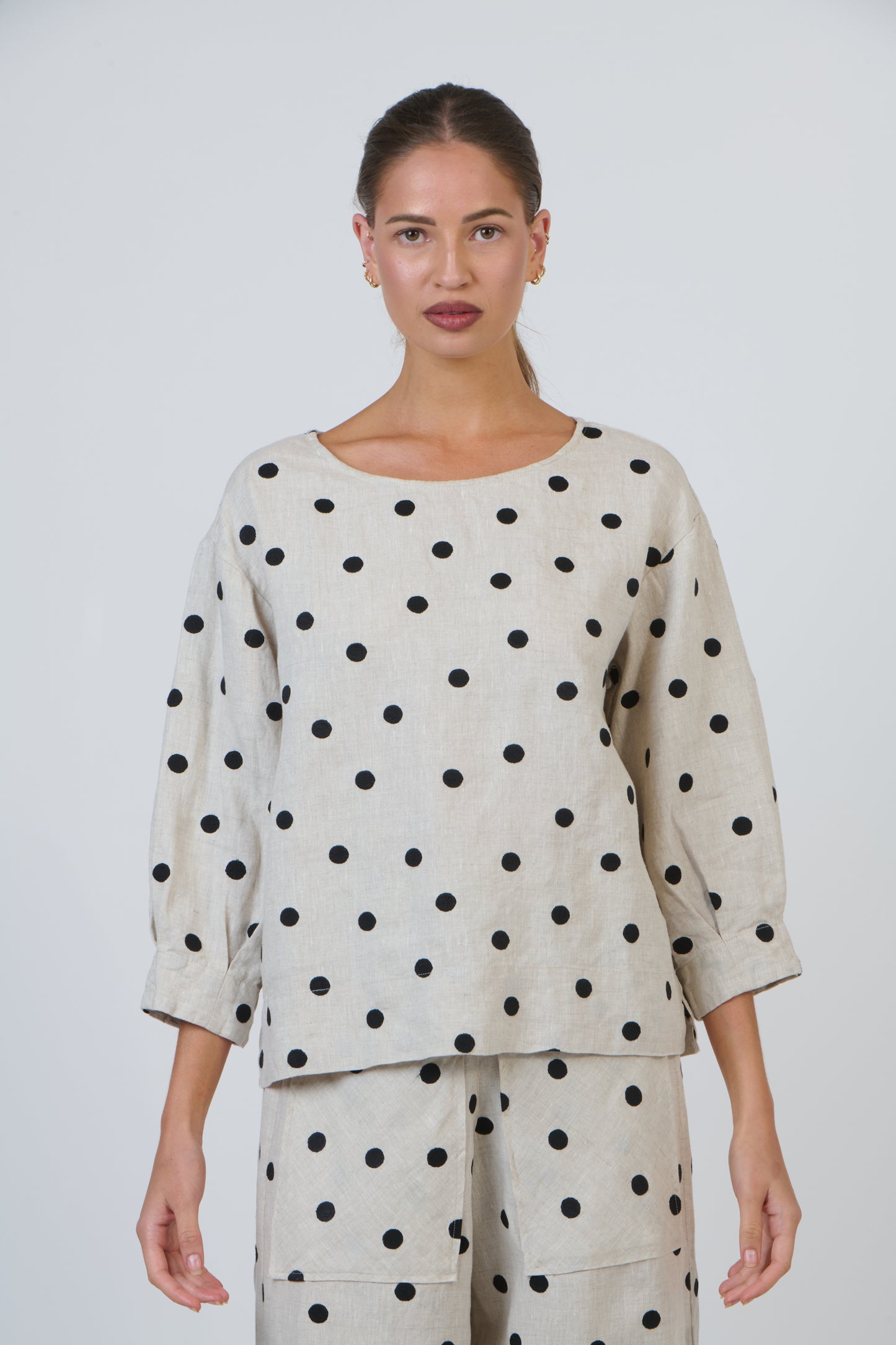 LINEN BLOUSE - POPPY SEED