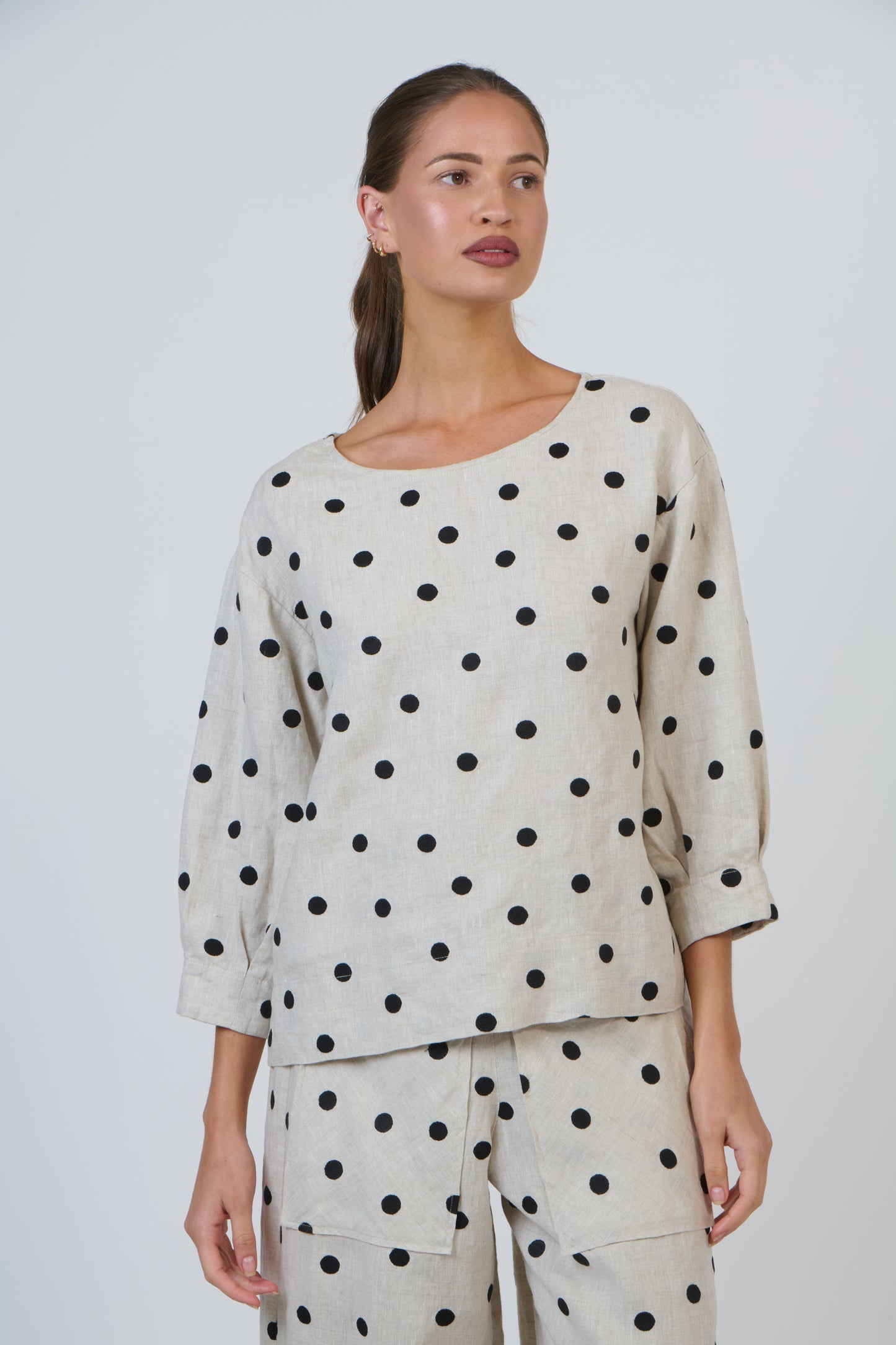 LINEN BLOUSE - POPPY SEED