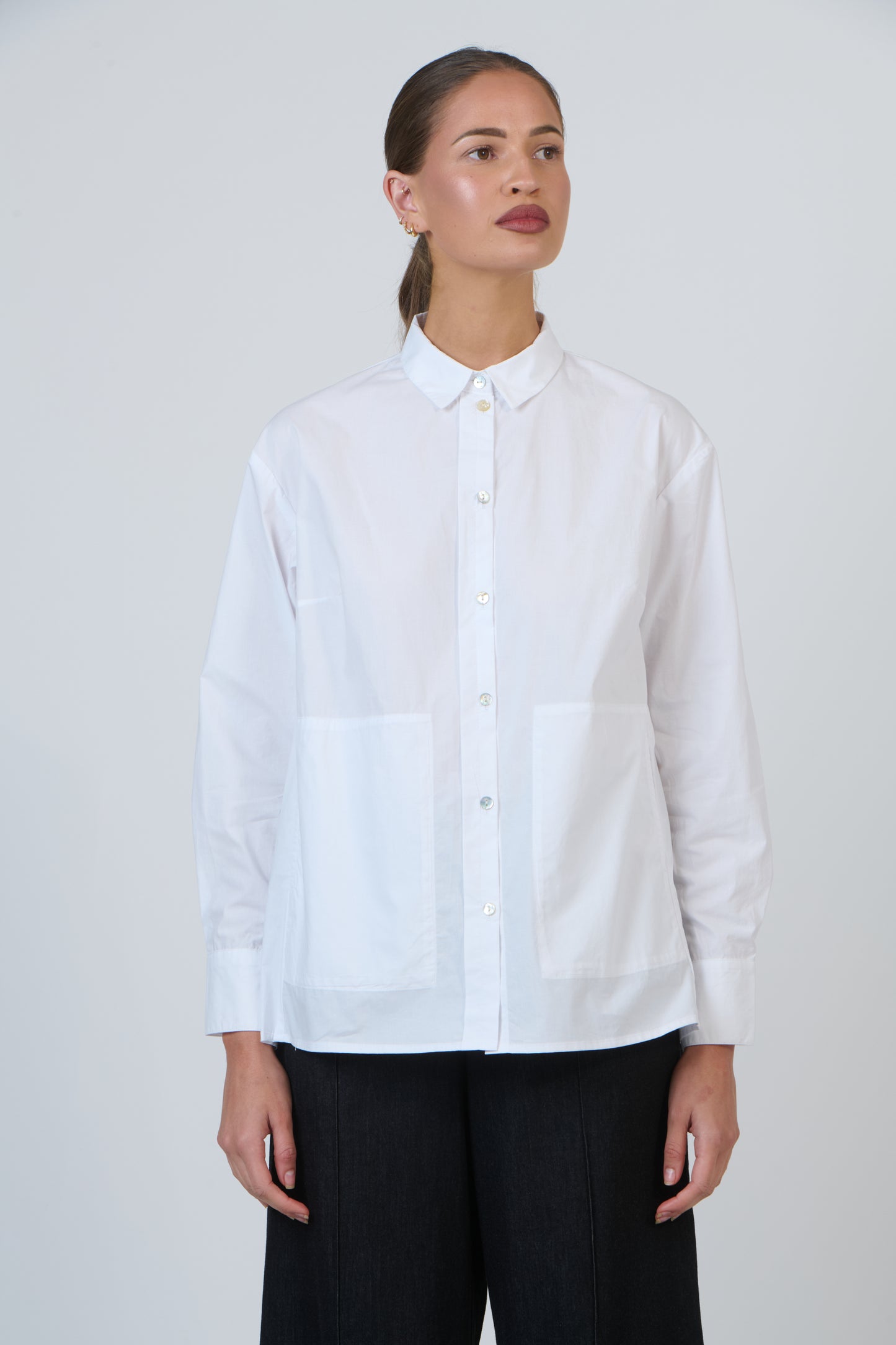 COTTON POCKET SHIRT - WHITE
