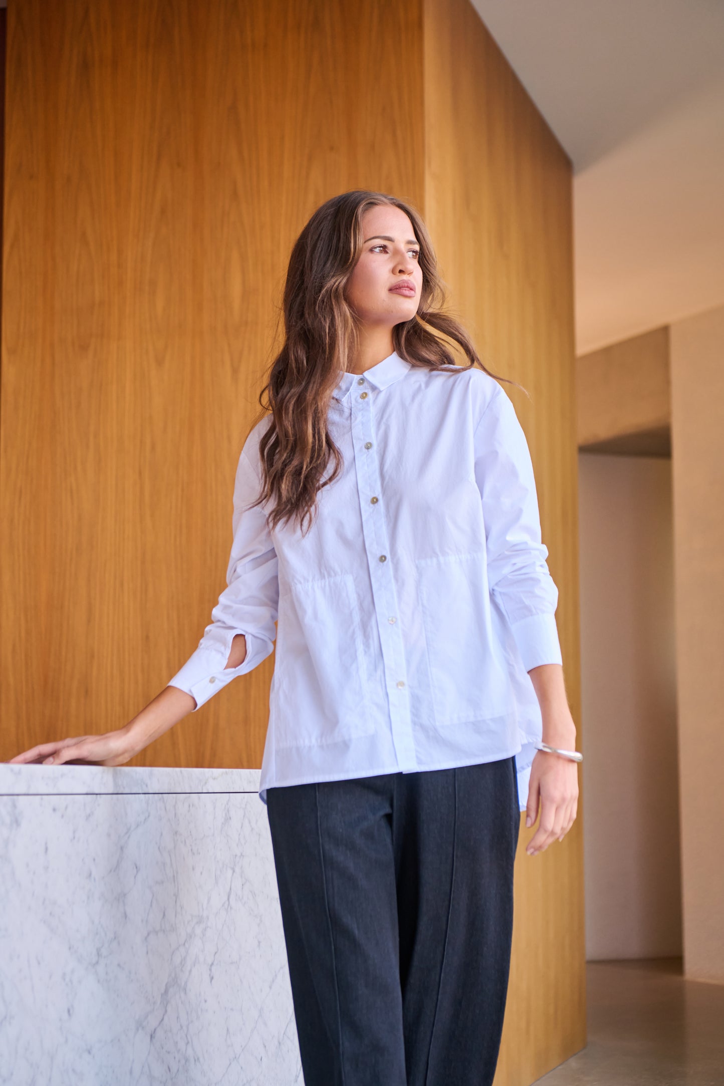 COTTON POCKET SHIRT - WHITE