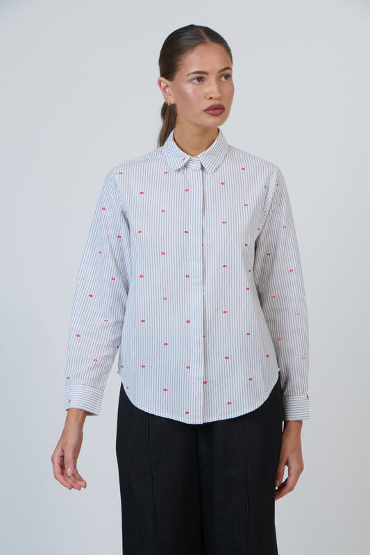 LINEN CLASSIC SHIRT - HOT LIPS