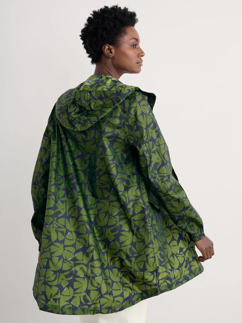 PACK IT JACKET - FLORAL CUTOUT FOREST GREEN