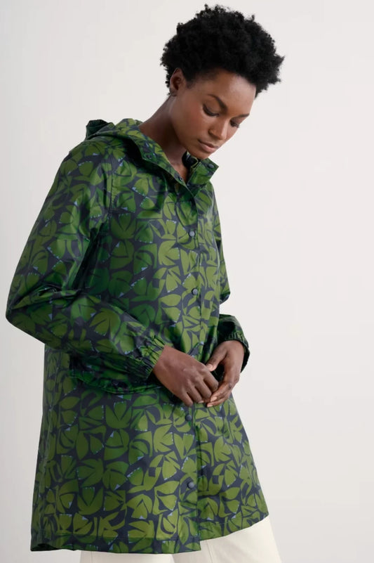 PACK IT JACKET - FLORAL CUTOUT FOREST GREEN