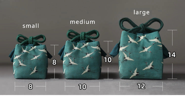 JAPANESE TEAWARE TRAVEL BAG - BIRDS