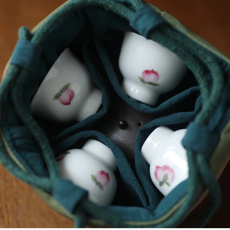 JAPANESE TEAWARE TRAVEL BAG - BIRDS