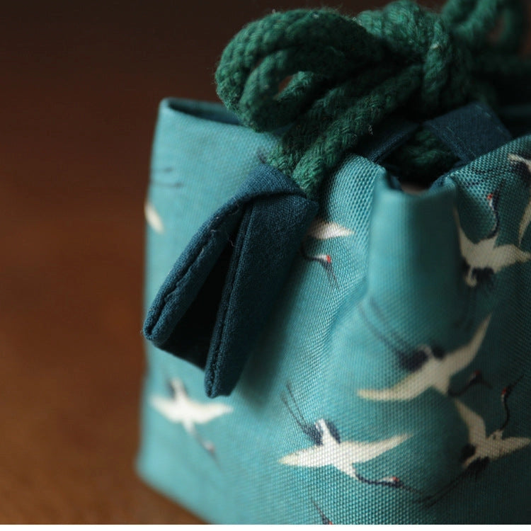 JAPANESE TEAWARE TRAVEL BAG - BIRDS