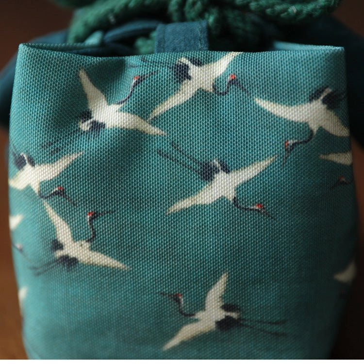 JAPANESE TEAWARE TRAVEL BAG - BIRDS