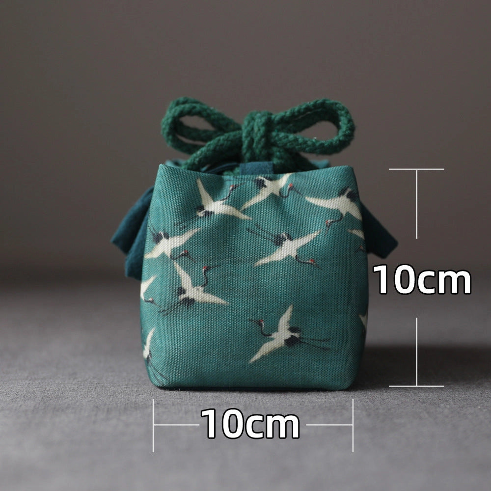 JAPANESE TEAWARE TRAVEL BAG - BIRDS