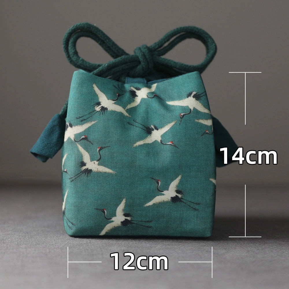 JAPANESE TEAWARE TRAVEL BAG - BIRDS