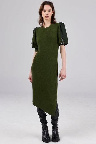 LEIA DRESS - FOREST GREEN