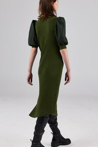 LEIA DRESS - FOREST GREEN