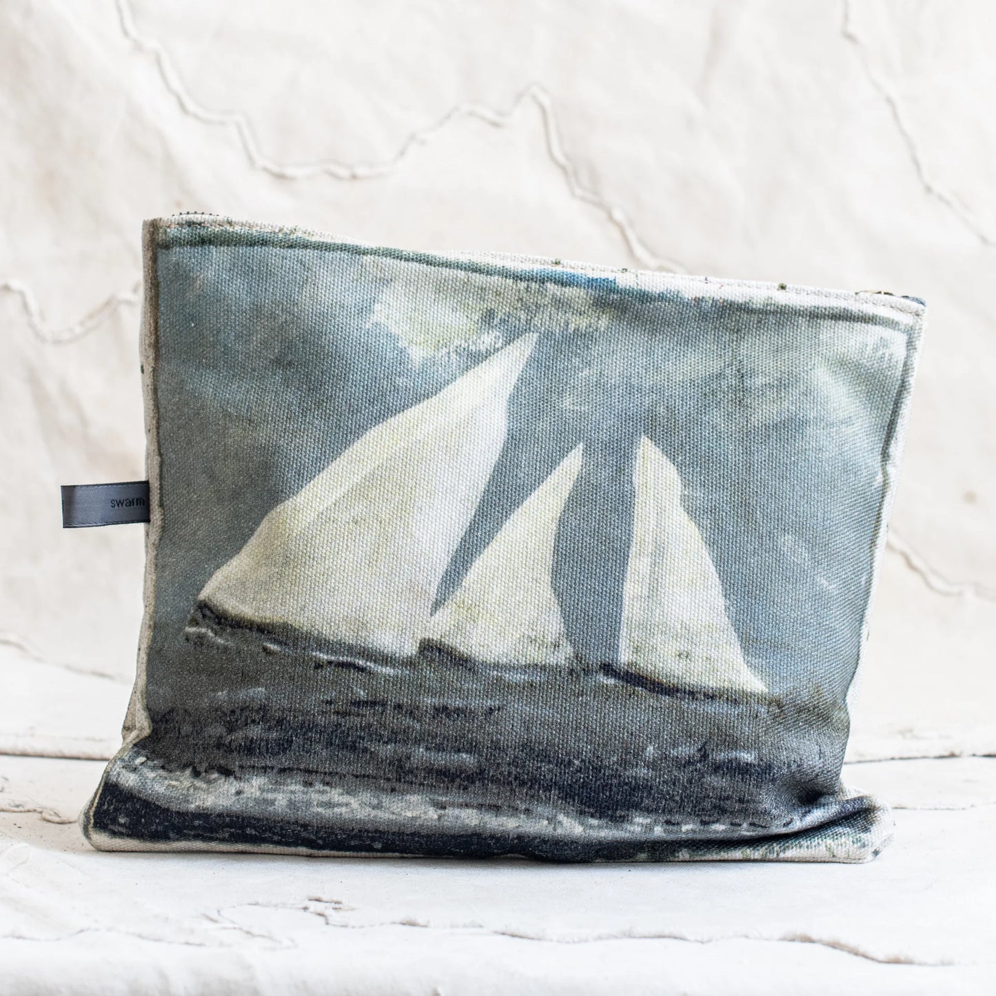 WHITE SAIL ZIP CLUTCH