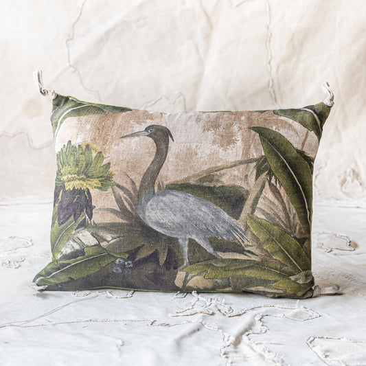 COCHIN FRENCH LINEN CUSHION - BIRD