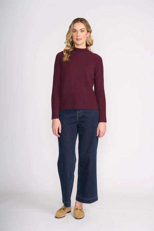 TREAD CAREFULLY SWEATER - BLACK CHERRY