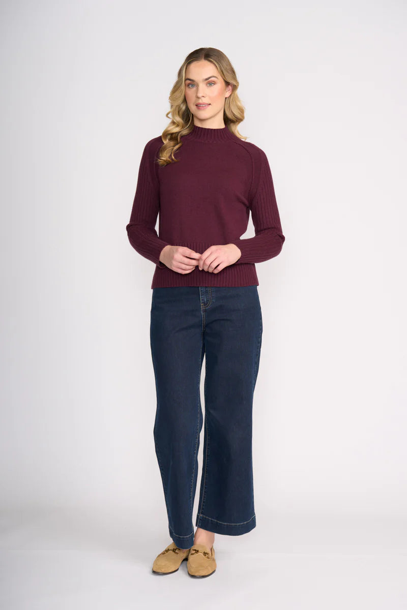 TREAD CAREFULLY SWEATER - BLACK CHERRY